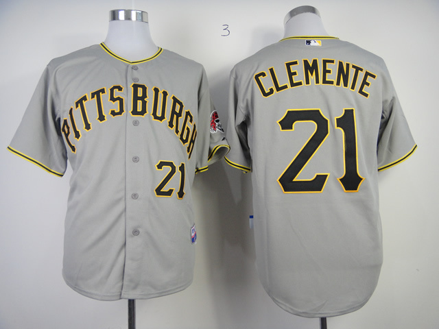 Men Pittsburgh Pirates #21 Clemente Grey MLB Jerseys